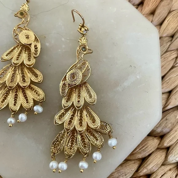JUICY COUTURE Gold Peacock 🦚 Earrings - Picture 3 of 4